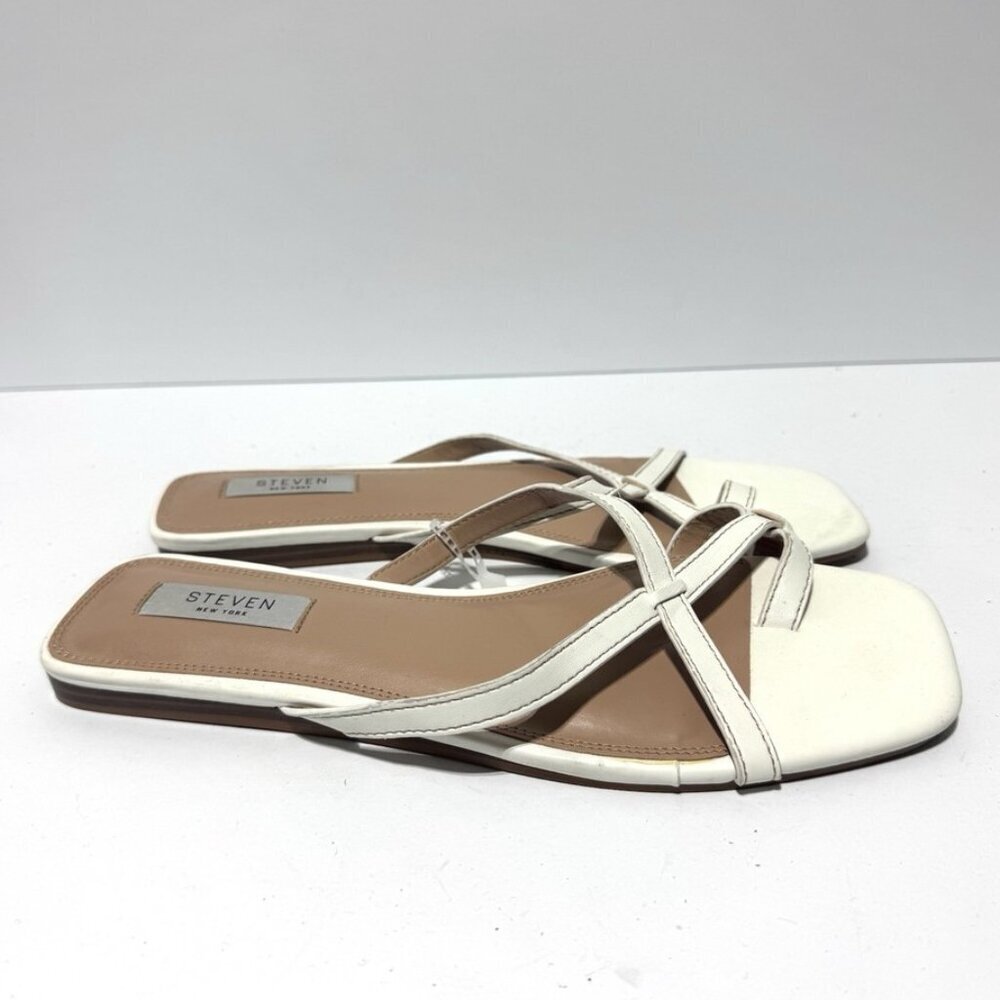 Steve Madden Womens Steven Padma Sandals White Size 10 M